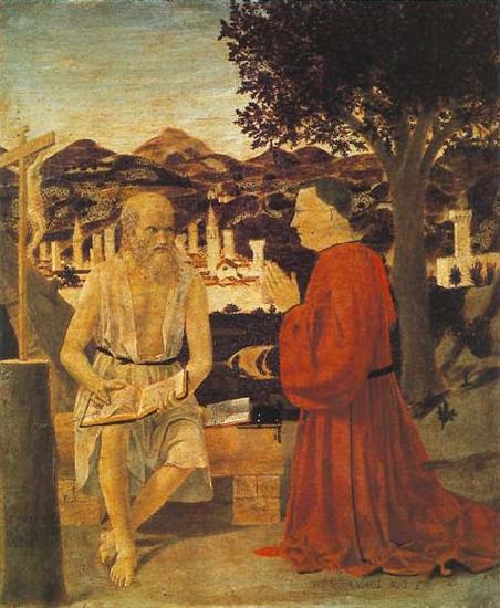 Piero della Francesca St Jerome and a Donor oil painting image